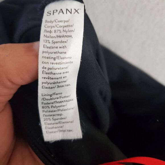 Spanx Women's Flux Leather Style # 14295 Black Mid Rise Moto Leggings Small S - Picture 6 of 6